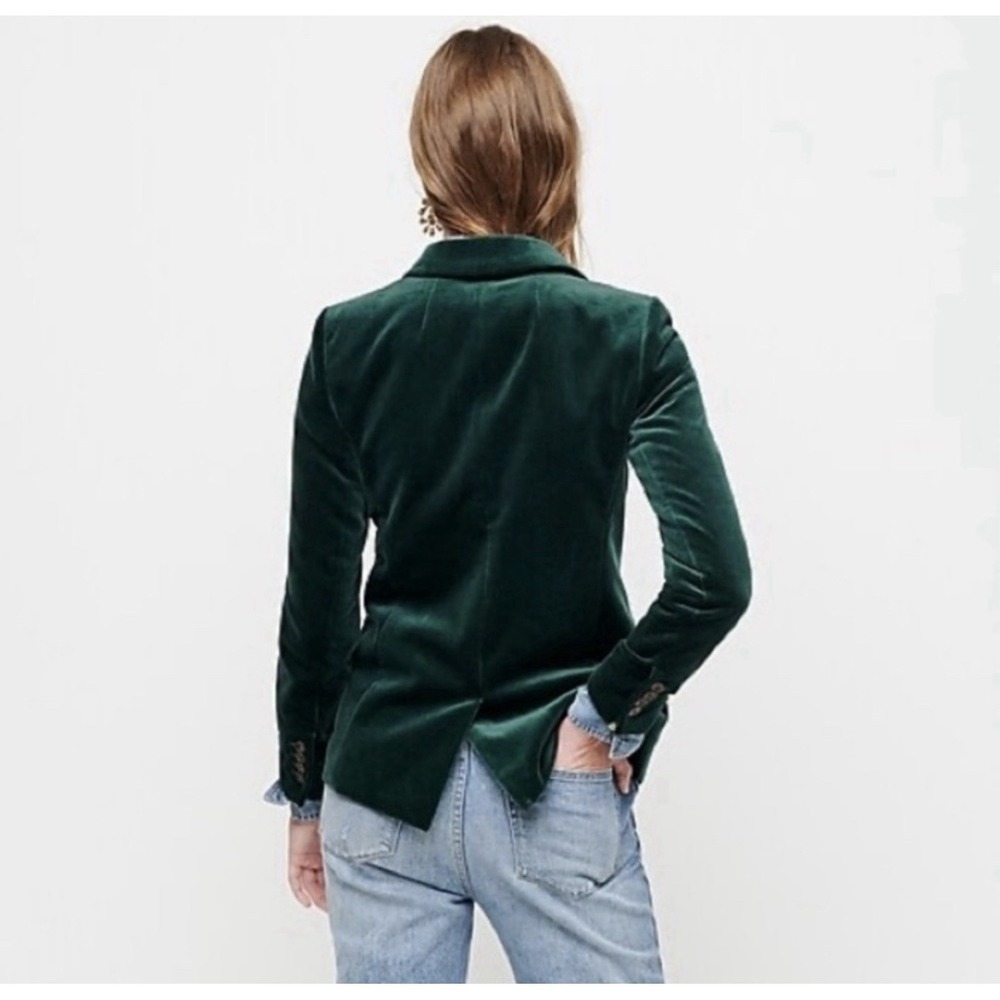NEW! J.Crew Parke Velvet Blazer Jacket Forest Green SZ 6 - Picture 2 of 13